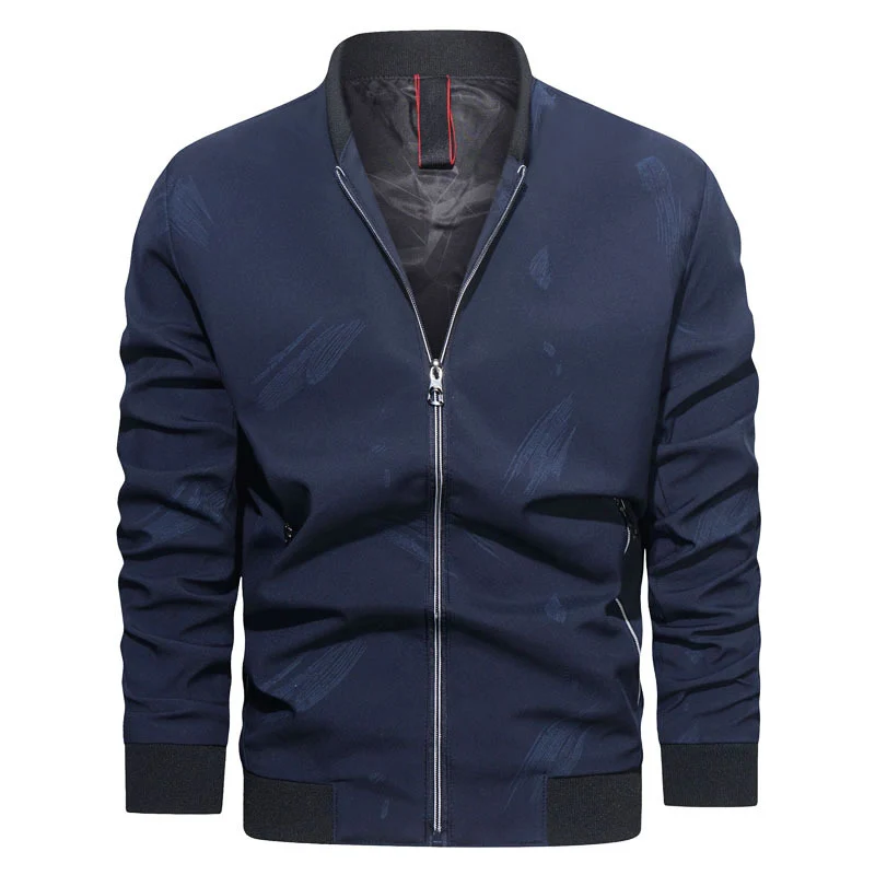 Herren Slim‑Fit Bomberjacke im urbanen Minimalstil mit durchgehendem Reißverschluss und gerippten Bündchen Nord Taschen