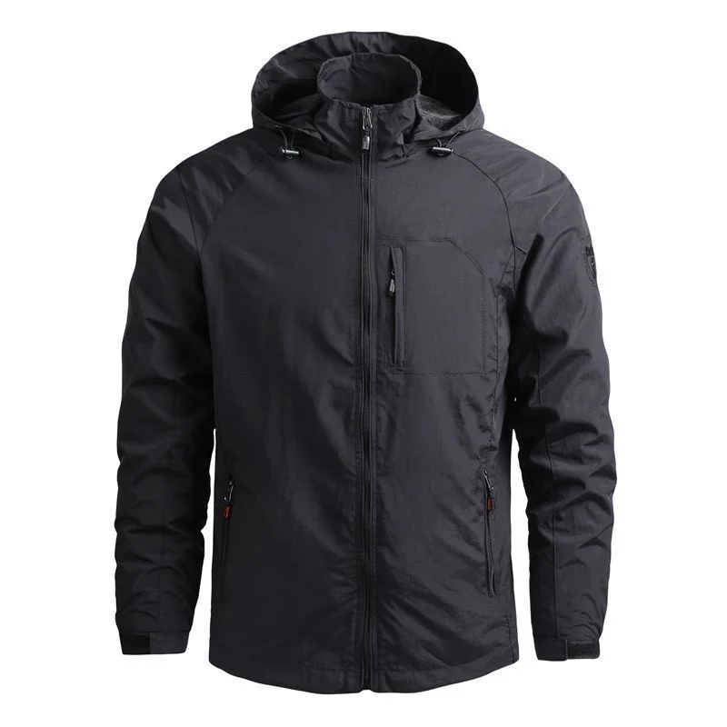 Herren ultraleichte Reisefeldjacke mit Packfunktion, wasserabweisender Außenschicht und verdeckten Multifunktionstaschen Nord Taschen