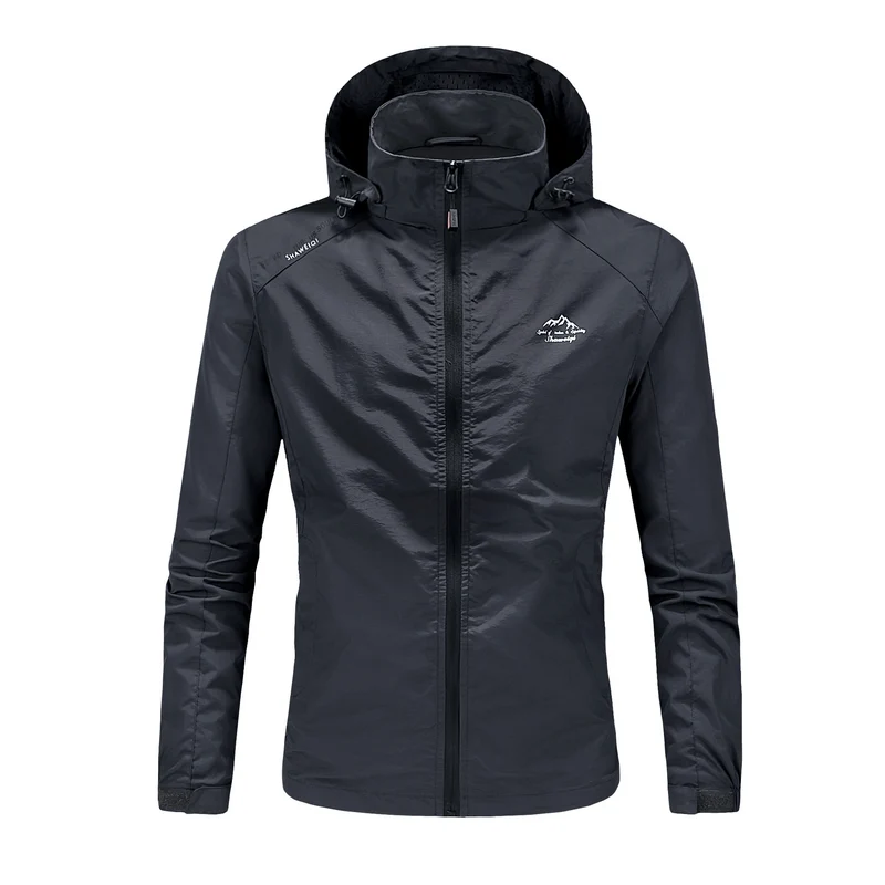 Herren Ultraleichte packbare Outdoorjacke mit hohem Kragen, Kapuze und atmungsaktivem Meshfutter Nord Taschen