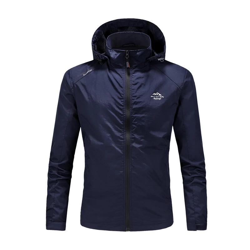 Herren Ultraleichte packbare Outdoorjacke mit hohem Kragen, Kapuze und atmungsaktivem Meshfutter Nord Taschen