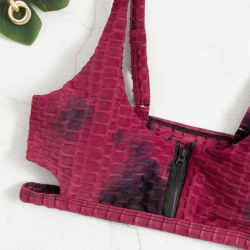 Damen Sportlicher Bikini mit innovativem Reißverschluss Nord Taschen
