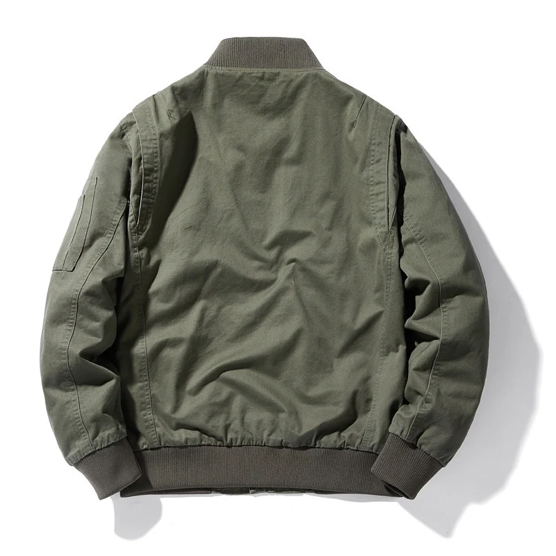 Herren leichter Canvas-Bomber im Utility-Fieldstil mit Ärmeltasche und gerippten Bündchen Nord Taschen