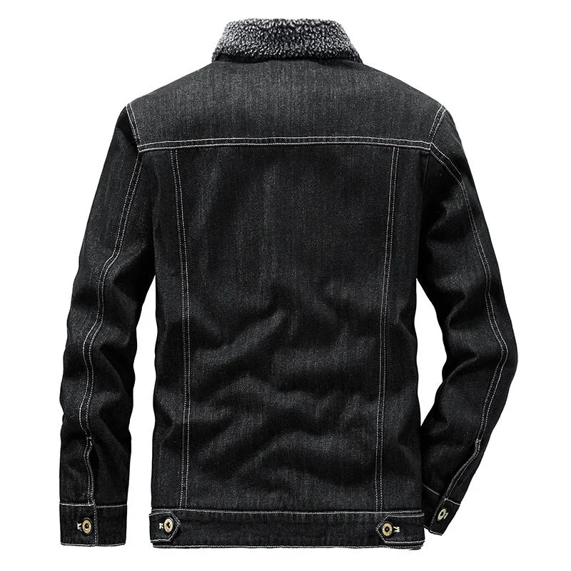 Herren Sherpa-gefütterte Denimjacke im Worker-Style Nord Taschen