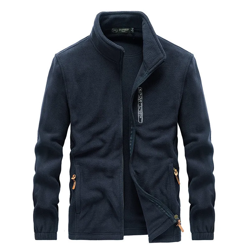Herren thermoregulierende Fleece‑Blousonjacke mit Sherpa‑Innenfutter und Stehkragen Nord Taschen