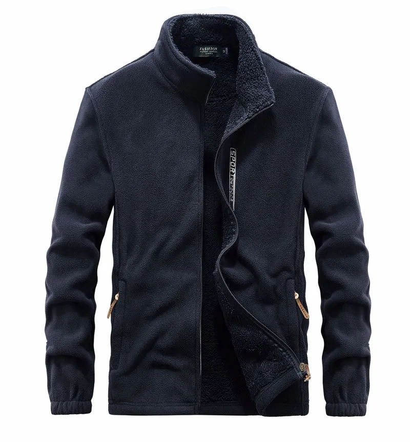 Herren thermoregulierende Fleece‑Blousonjacke mit Sherpa‑Innenfutter und Stehkragen Nord Taschen