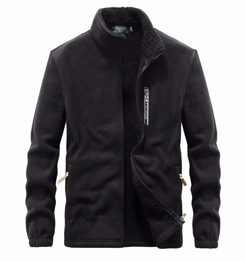 Herren thermoregulierende Fleece‑Blousonjacke mit Sherpa‑Innenfutter und Stehkragen Nord Taschen