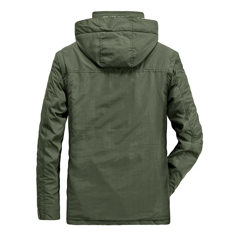 Herren Thermo-Parka mit Teddyfleece-Innenfutter, Kapuze und Multifunktionstaschen Nord Taschen
