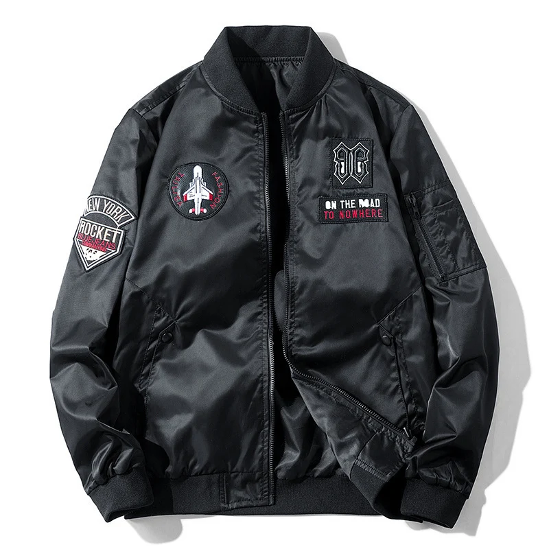 Herren Piloten-Bomberjacke im Aviator-Look mit Patch‑Applikationen und windabweisendem Nylon Nord Taschen