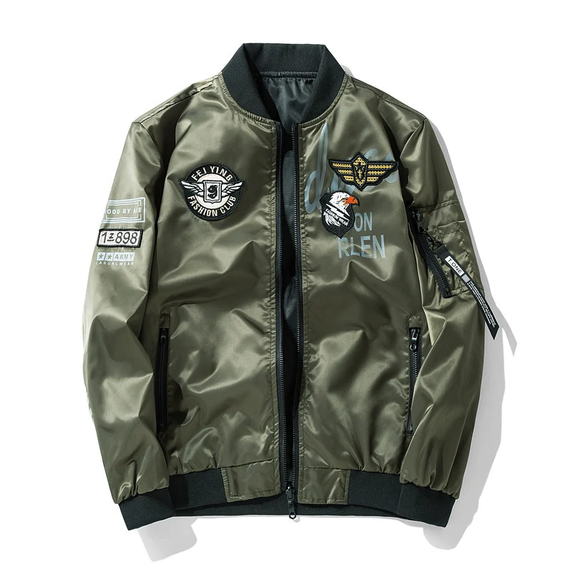 Herren Piloten-Bomberjacke im Aviator-Look mit Patch‑Applikationen und windabweisendem Nylon Nord Taschen