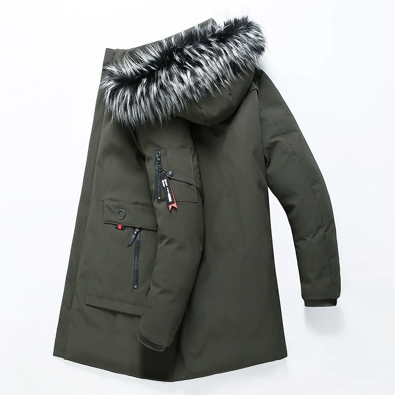 Herren Parka mit Kunstfellkapuze und thermischer Isolierung sowie Multifunktions-Taschen Nord Taschen