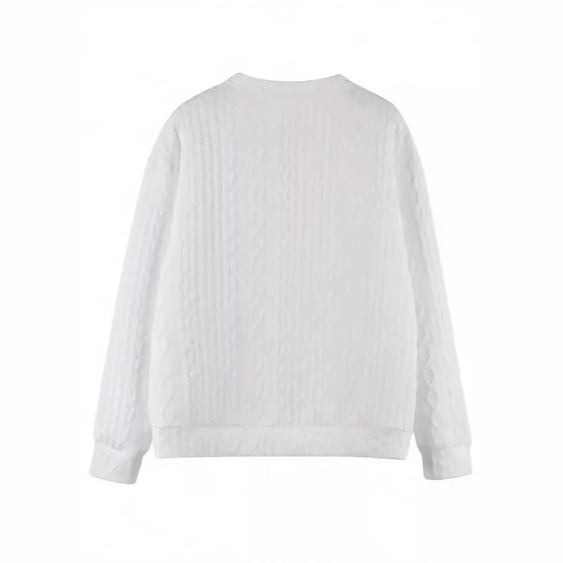 Damen Oversize Strick‑Sweatshirt mit Zopfmuster und geripptem Saum Nord Taschen