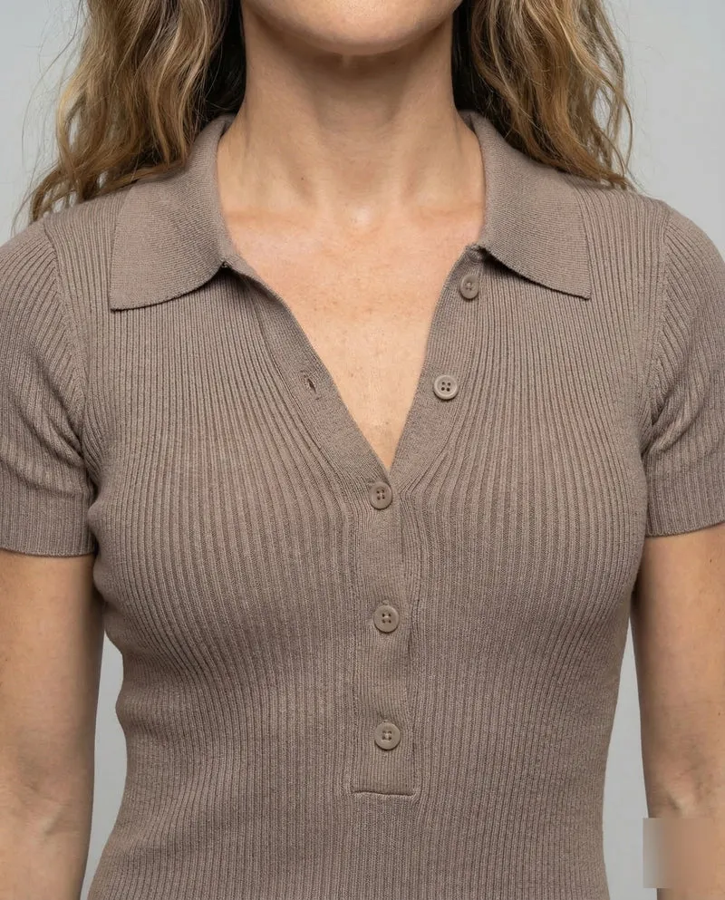 Damen Geripptes Maxikleid Seitlicher Schlitz