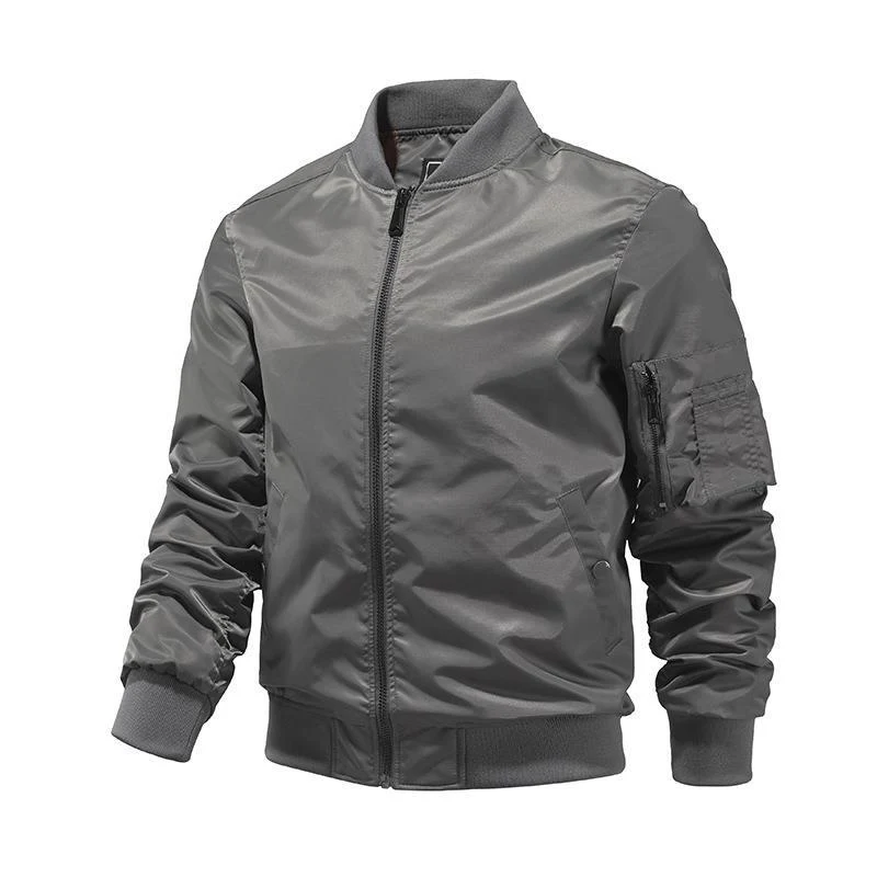 Herren leichte Nylon-Bomberjacke im Aviator-Utility-Stil mit Ärmeltasche Nord Taschen