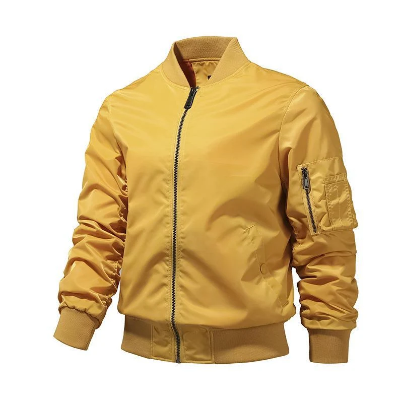 Herren leichte Nylon-Bomberjacke im Aviator-Utility-Stil mit Ärmeltasche Nord Taschen