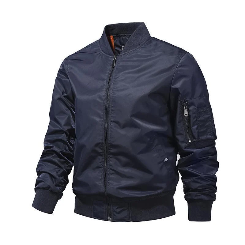 Herren leichte Nylon-Bomberjacke im Aviator-Utility-Stil mit Ärmeltasche Nord Taschen