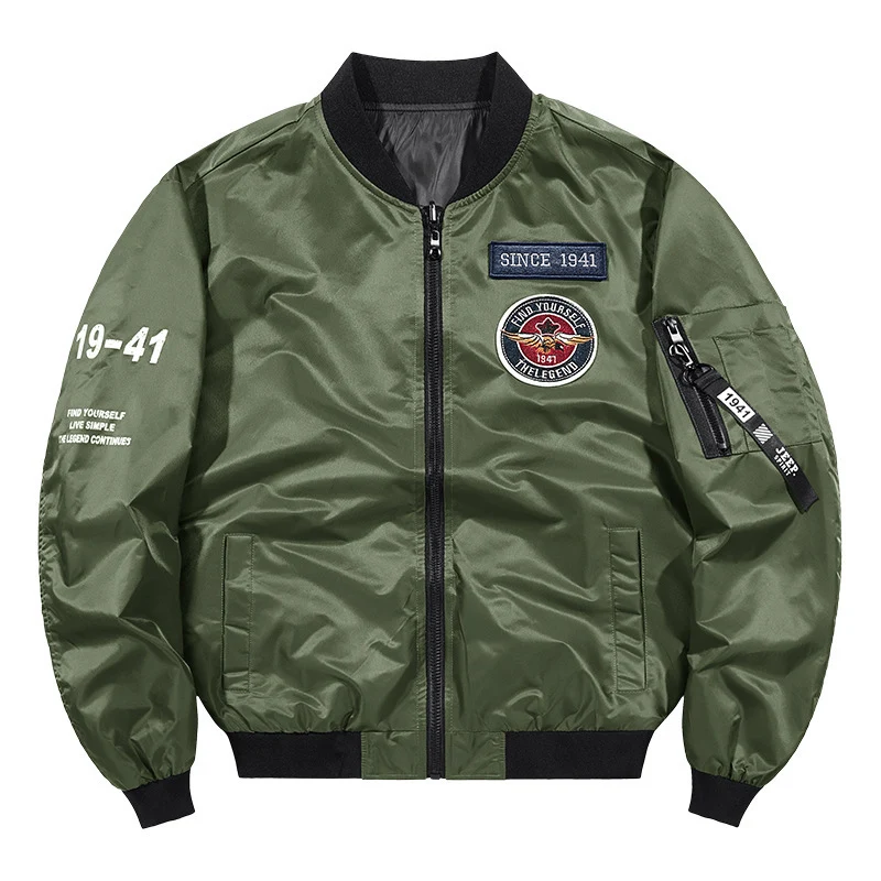 Herren Leichte Nylon-Bomberjacke im Aviator-Style mit Patchdetails und Ärmeltasche Nord Taschen