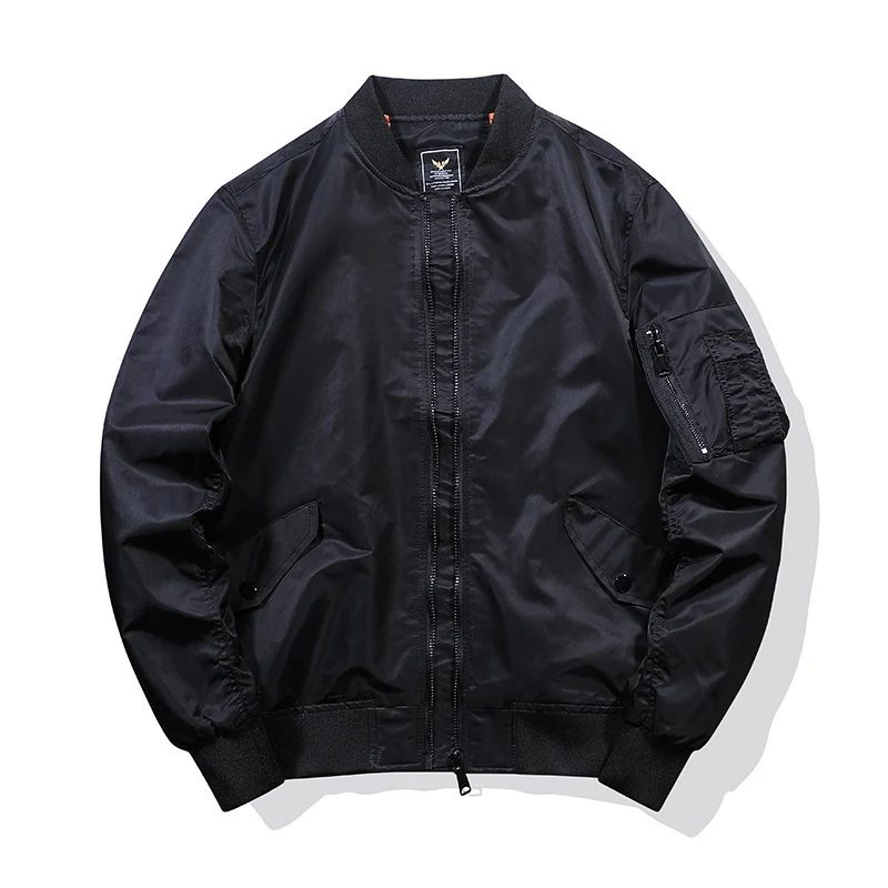 Herren Leichte Nylon-Bomberjacke im Aviator‑Style mit Ärmeltasche und windabweisender Shell Nord Taschen