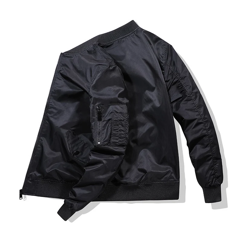 Herren Leichte Nylon-Bomberjacke im Aviator‑Style mit Ärmeltasche und windabweisender Shell Nord Taschen