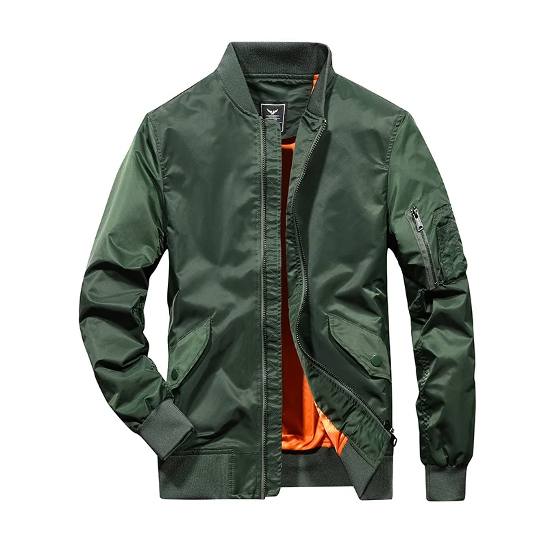 Herren Leichte Nylon-Bomberjacke im Aviator‑Style mit Ärmeltasche und windabweisender Shell Nord Taschen