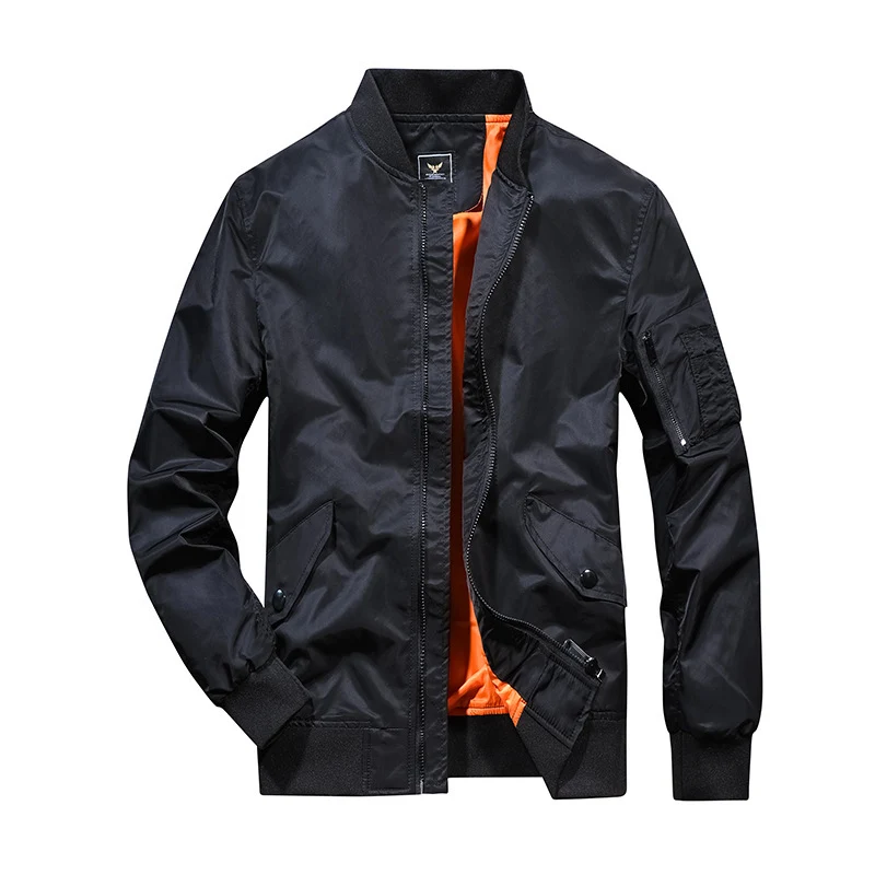 Herren Leichte Nylon-Bomberjacke im Aviator‑Style mit Ärmeltasche und windabweisender Shell Nord Taschen