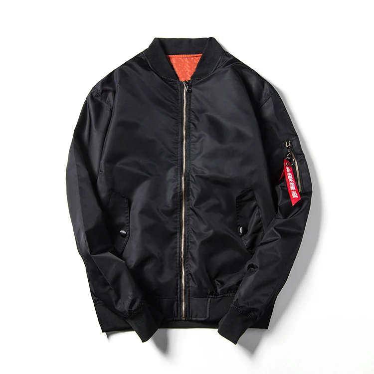 Herren leichte Nylon-Bomberjacke im Aviator‑Stil mit Ärmeltasche, Stehkragen und gerippten Bündchen Nord Taschen