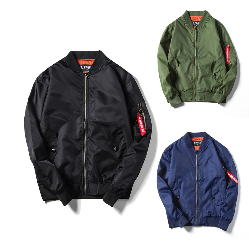 Herren leichte Nylon-Bomberjacke im Aviator‑Stil mit Ärmeltasche, Stehkragen und gerippten Bündchen Nord Taschen
