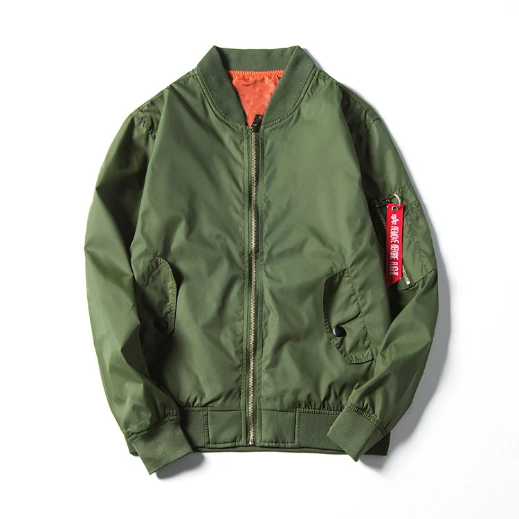 Herren leichte Nylon-Bomberjacke im Aviator‑Stil mit Ärmeltasche, Stehkragen und gerippten Bündchen Nord Taschen