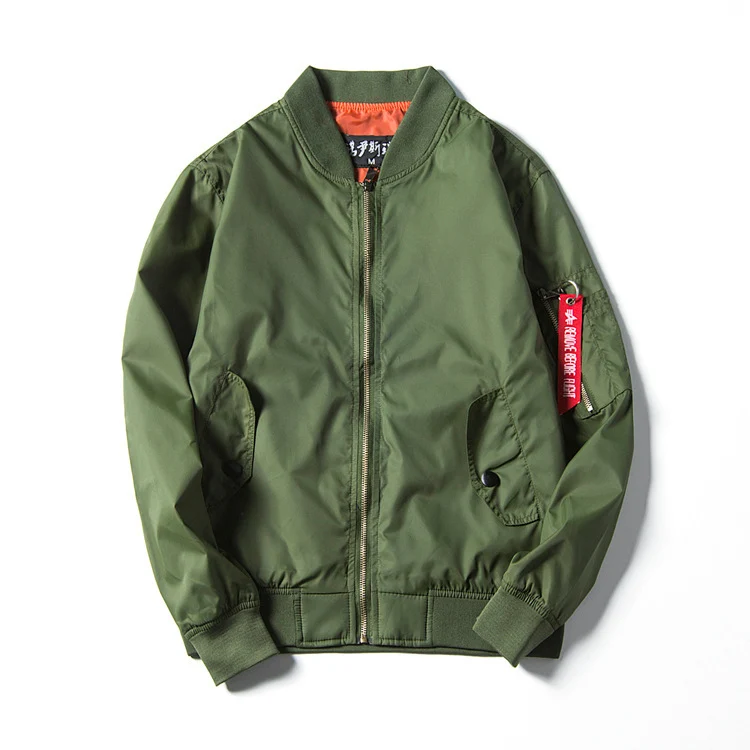 Herren leichte Nylon-Bomberjacke im Aviator‑Stil mit Ärmeltasche, Stehkragen und gerippten Bündchen Nord Taschen