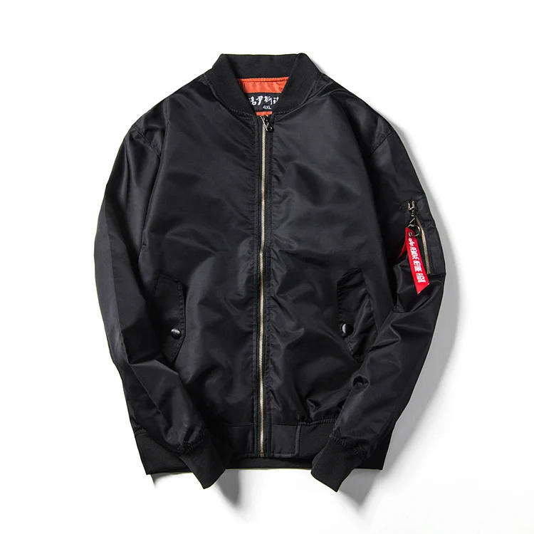 Herren leichte Nylon-Bomberjacke im Aviator‑Stil mit Ärmeltasche, Stehkragen und gerippten Bündchen Nord Taschen