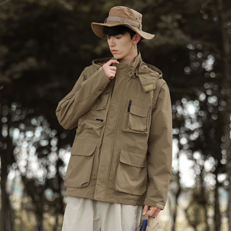 Herren leichte Multifunktions-Fieldjacke mit zahlreichen Utility‑Taschen und Belüftungsdetails Nord Taschen