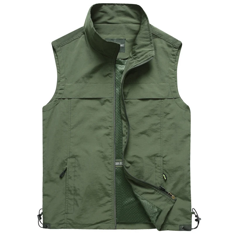 Herren leichte multifunktionale Utility-Weste mit Mesh-Futter und verstellbarem Saum Nord Taschen