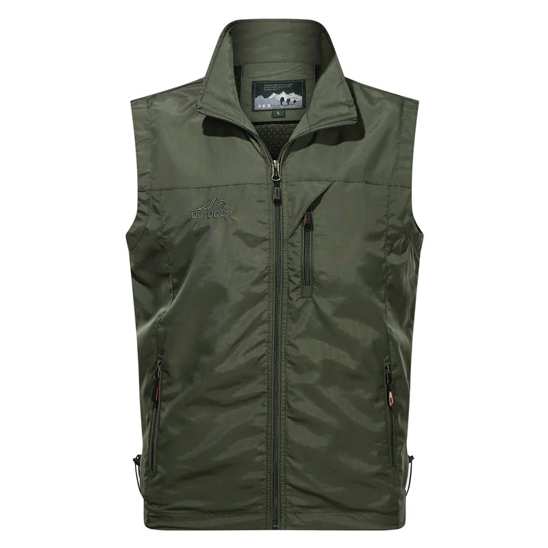 Herren Leichte multifunktionale Outdoor-Weste mit Reißverschluss, Brust- und Seitentaschen Nord Taschen
