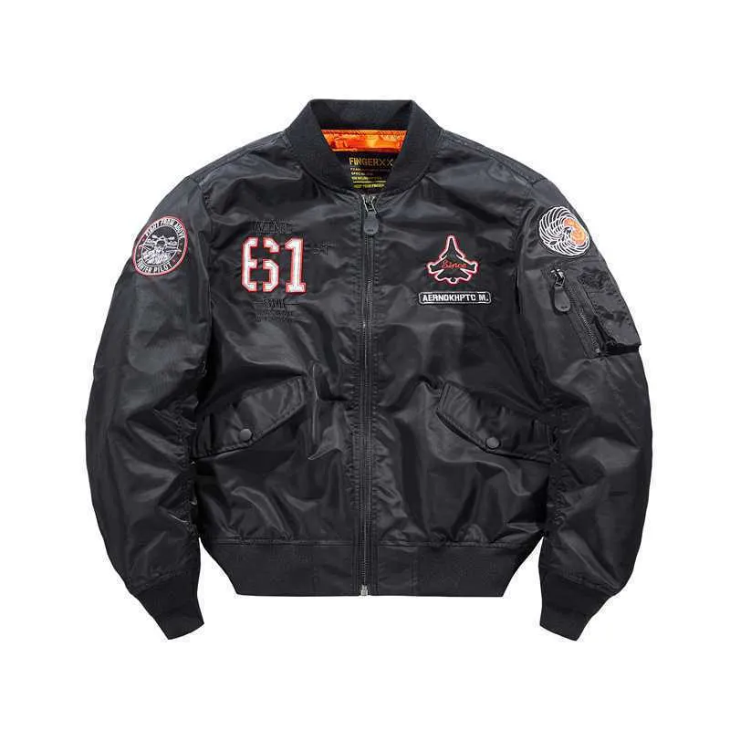 Herren Kurz geschnittene Flight-Bomberjacke mit Emblem‑Patch, Ärmel‑Utility‑Tasche und kontrastierendem Innenfutter Nord Taschen