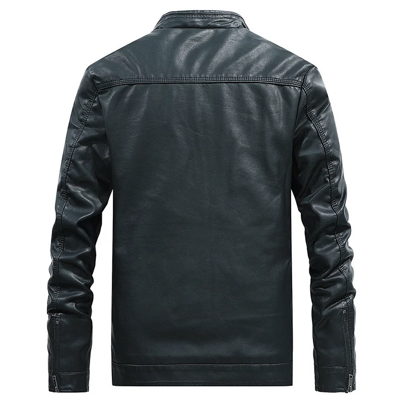 Herren Kunstlederblouson mit Stehkragen und gesteppter Thermo-Innenfütterung Nord Taschen