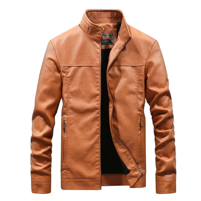 Herren Kunstlederblouson mit Stehkragen und gesteppter Thermo-Innenfütterung Nord Taschen