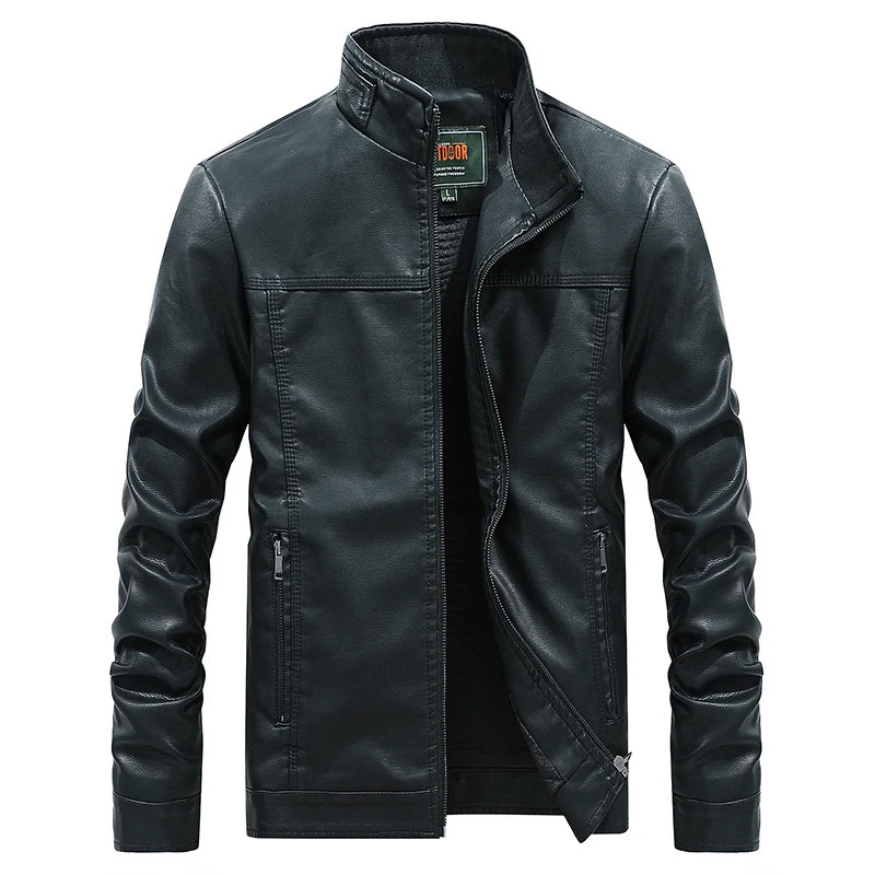 Herren Kunstlederblouson mit Stehkragen und gesteppter Thermo-Innenfütterung Nord Taschen