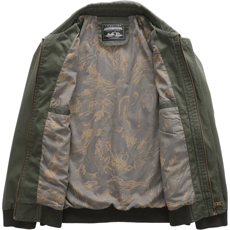 Herren leichte Harrington‑Jacke im Worker‑Look mit Knopf‑Pattentaschen, Reißverschluss und Rippbündchen Nord Taschen