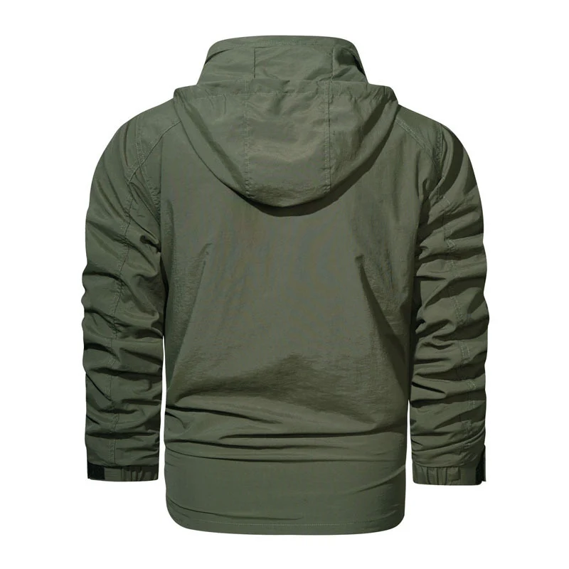 Herren Leichte Fieldjacke mit Kapuze, windabweisender Shell und Reißverschlusstaschen Nord Taschen