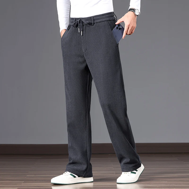 Herren Lässige Relaxed-Fit Baumwoll-Mix Freizeithose mit Kordelzug und geradem Bein Nord Taschen