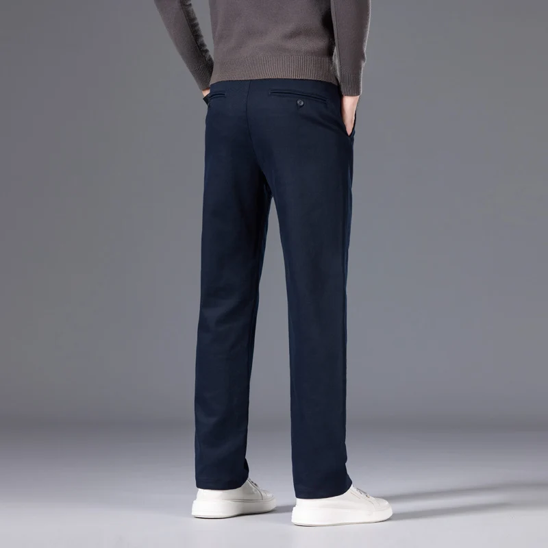 Herren Klassische gerade geschnittene Chinohose aus Baumwollmischung mit Seitentaschen Nord Taschen
