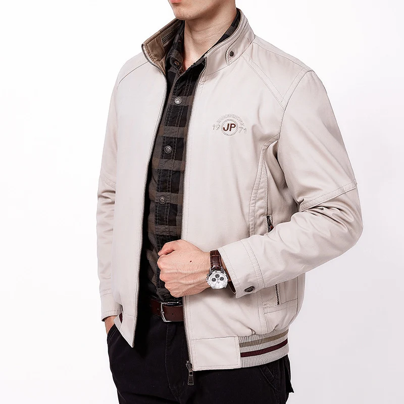 Herren leichte Canvas-Übergangsjacke mit gesteppter Schulterpasse und Reißverschluss Nord Taschen