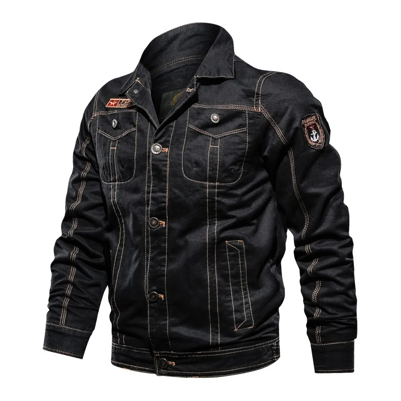 Herren Leichte Canvas-Fieldjacke im Military-Cut mit kontrastierenden Steppnähten und Brustpattentaschen Nord Taschen