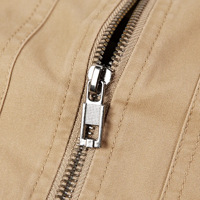 Herren leichte Canvas-Bomberjacke mit kariertem Innenfutter Nord Taschen