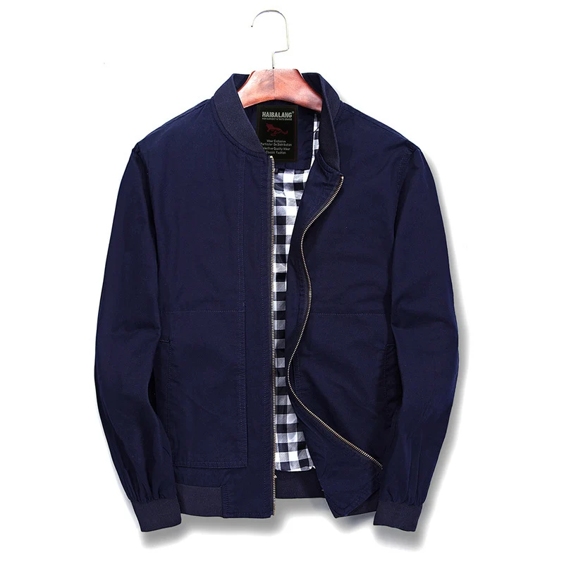 Herren leichte Canvas-Bomberjacke mit kariertem Innenfutter Nord Taschen