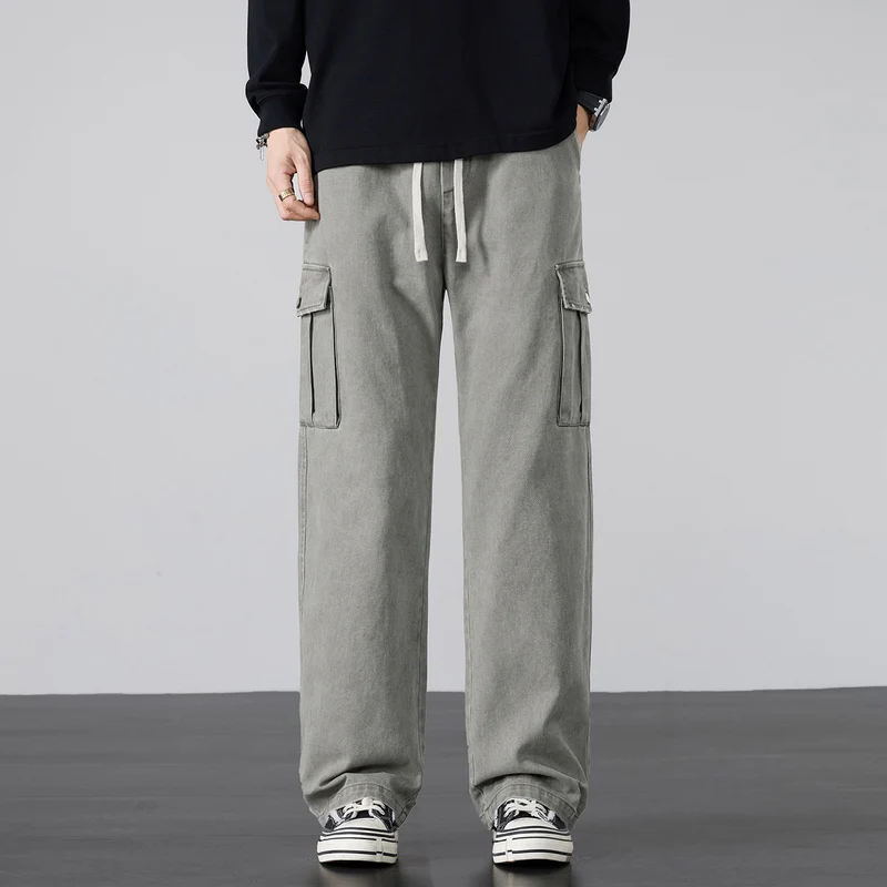 Herren Weite Cargo-Hose mit Tunnelzugbund und Multifachtaschen Nord Taschen