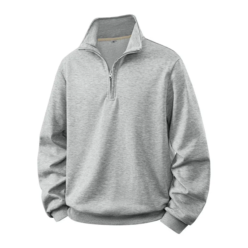 Herren Halbzip-Sweatshirt mit Stehkragen und Rippbündchen Nord Taschen