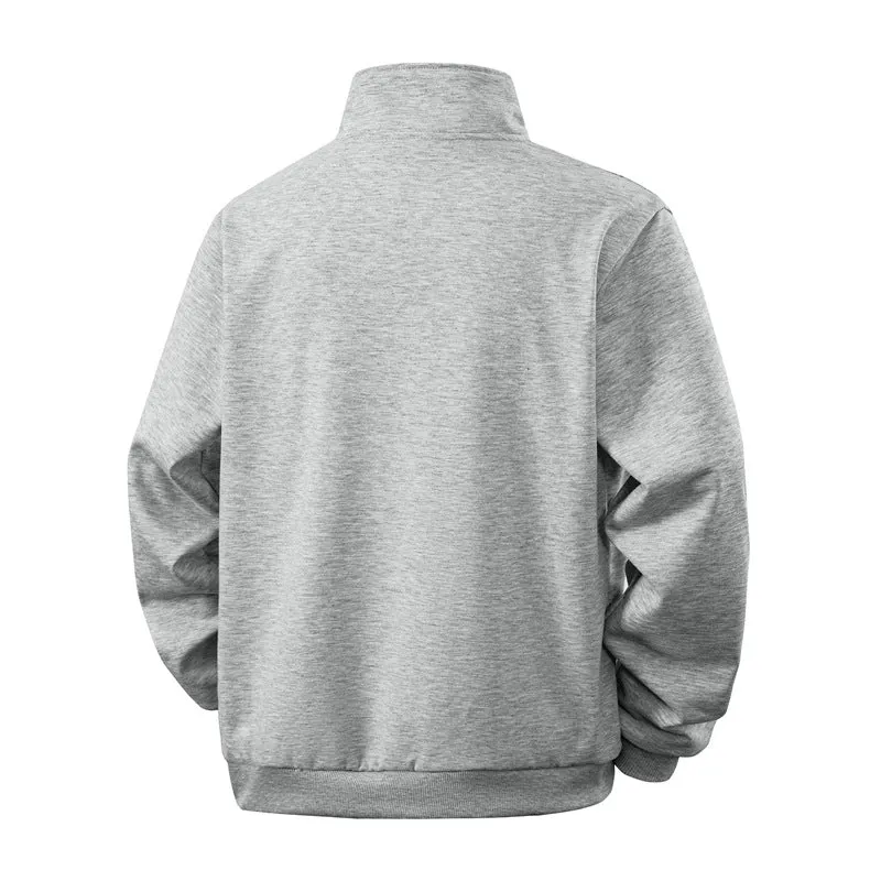 Herren Halbzip-Sweatshirt mit Stehkragen und Rippbündchen Nord Taschen