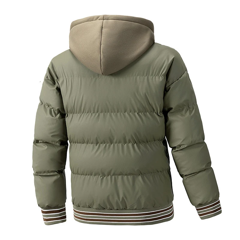 Herren Gepolsterte Steppjacke mit Kapuzen-Inlay und College-Patches Nord Taschen