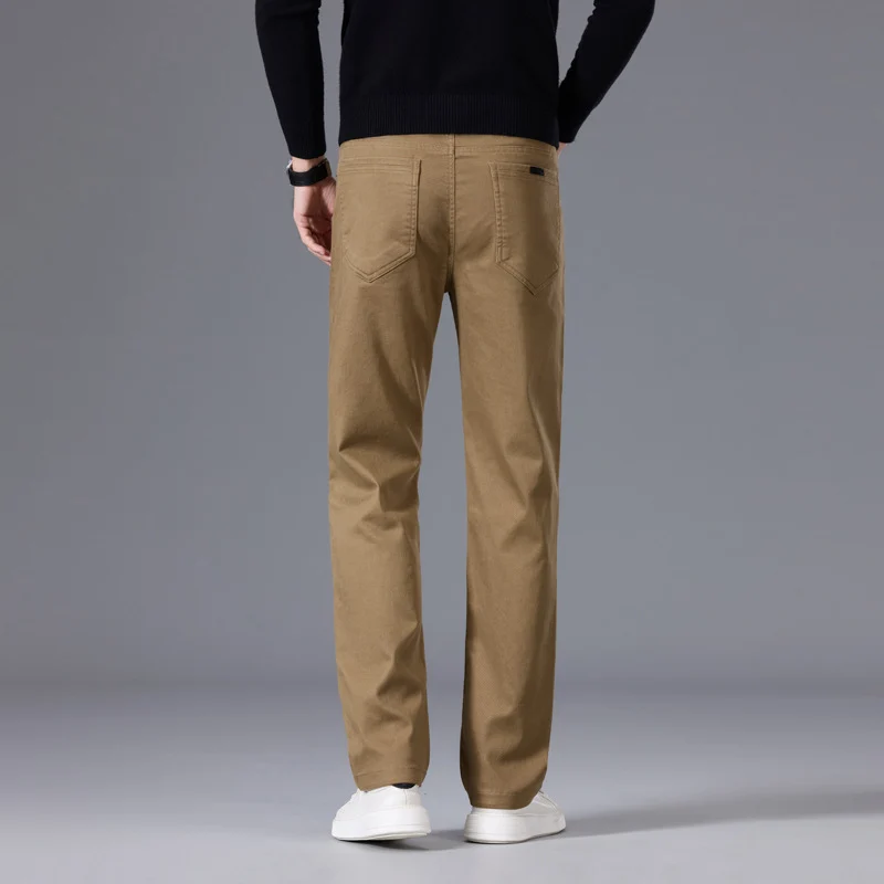 Herren Entspannte Baumwoll-Twill-Chinohose mit geradem Bein Nord Taschen