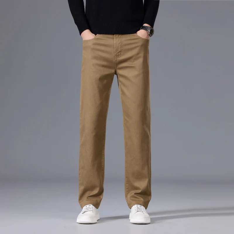 Herren Entspannte Baumwoll-Twill-Chinohose mit geradem Bein Nord Taschen